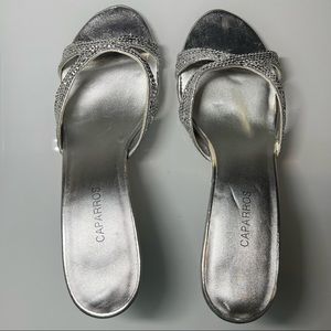 Caparros Criss Cross Silver Sandals Size 9